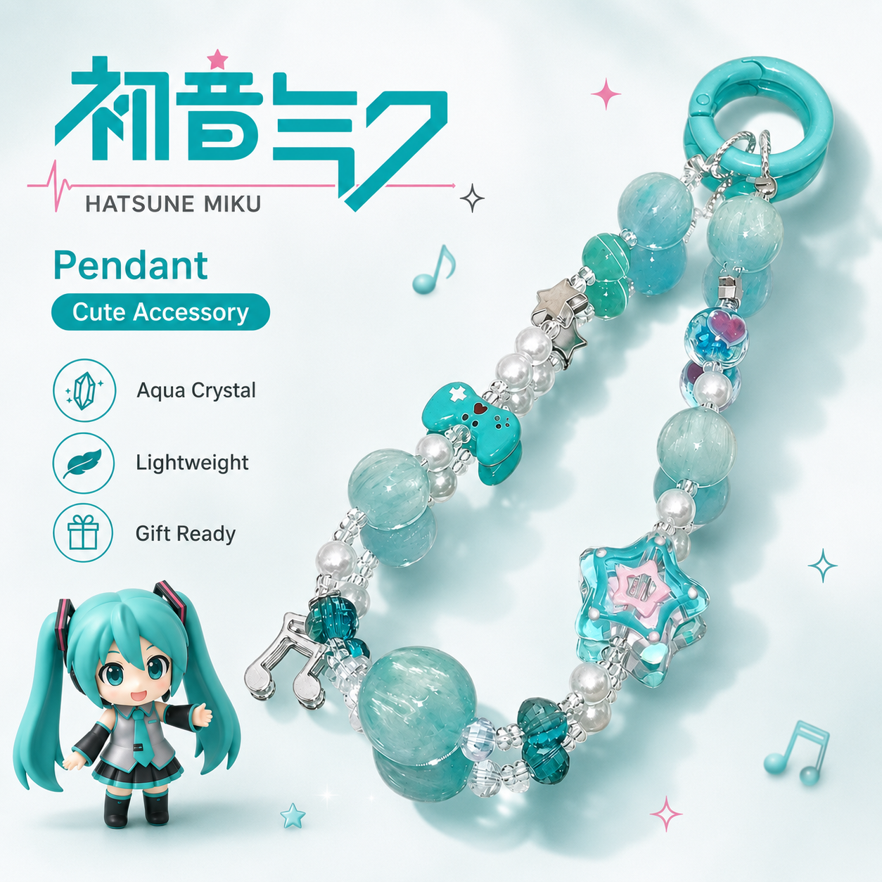 Model Kit Plastic - Hatsune Miku Phone Charm Cute Cartoon