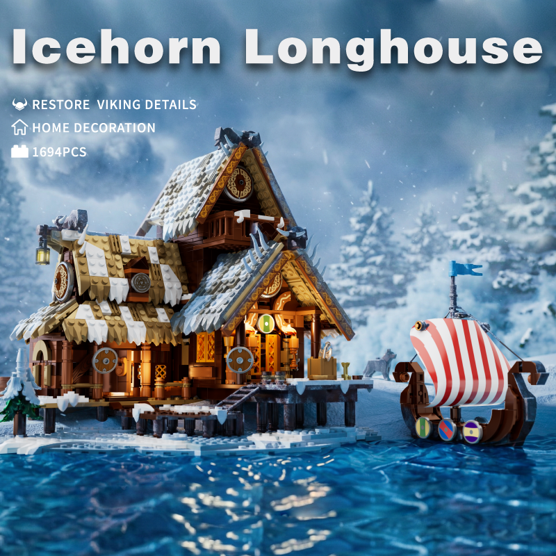 Model Kit Quick - 1694PCS Icehorn Longhouse Building Blocks Model