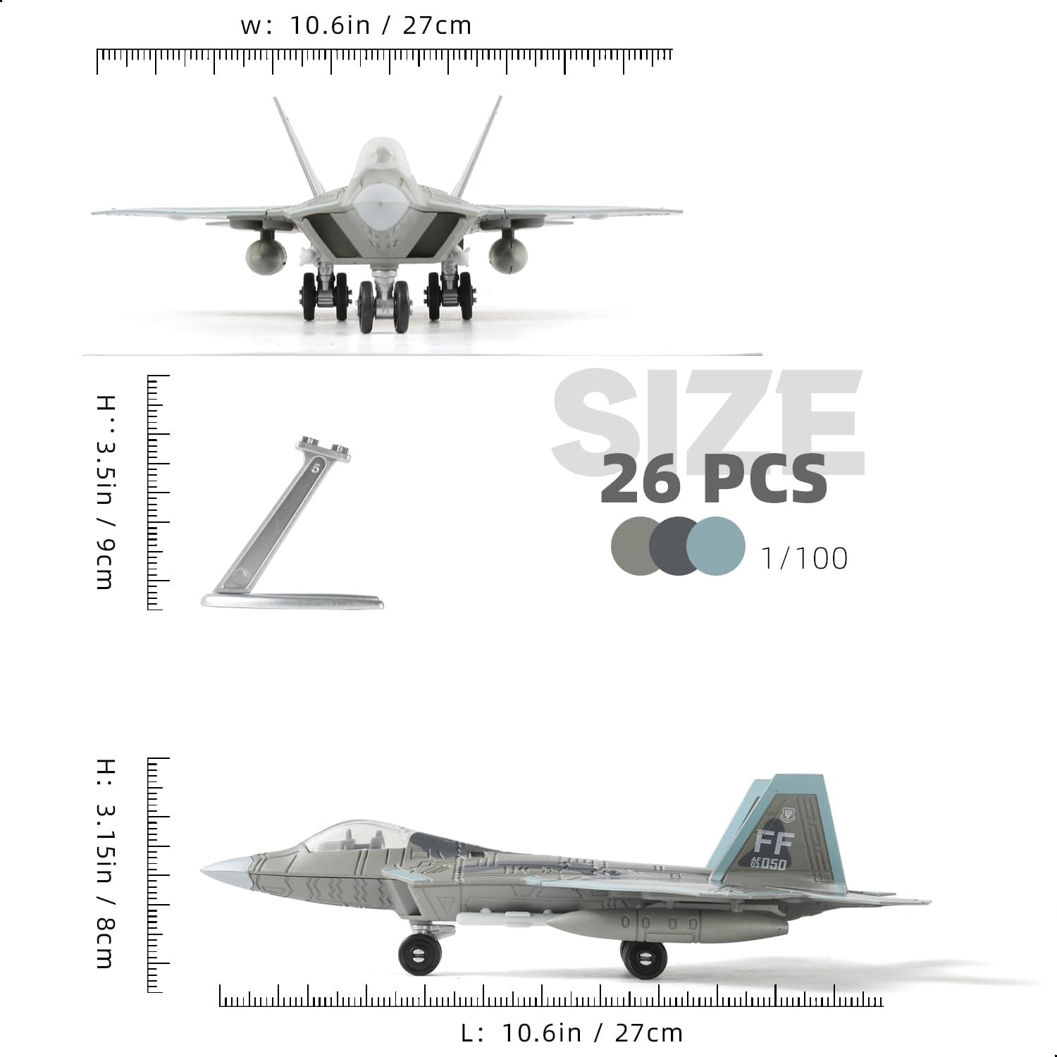 1:100 Scale F-22 Raptor Fighte - огляд і ціна Model Kit Quick