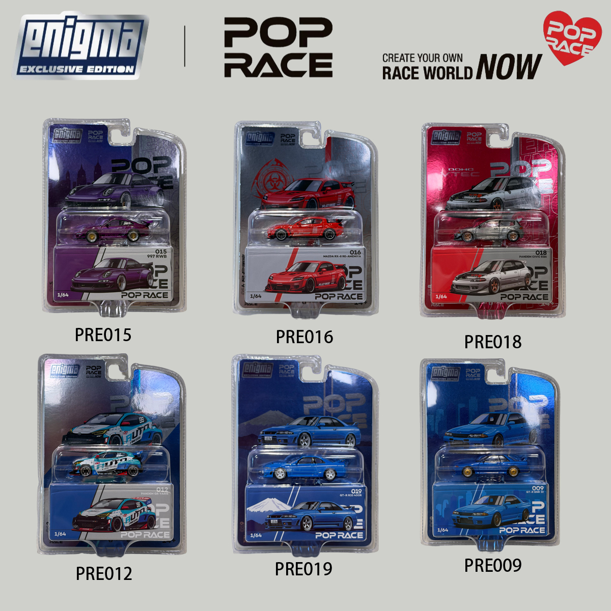 POP RACE 1:64 Blister Pack Set - огляд і ціна Model Kit Cars