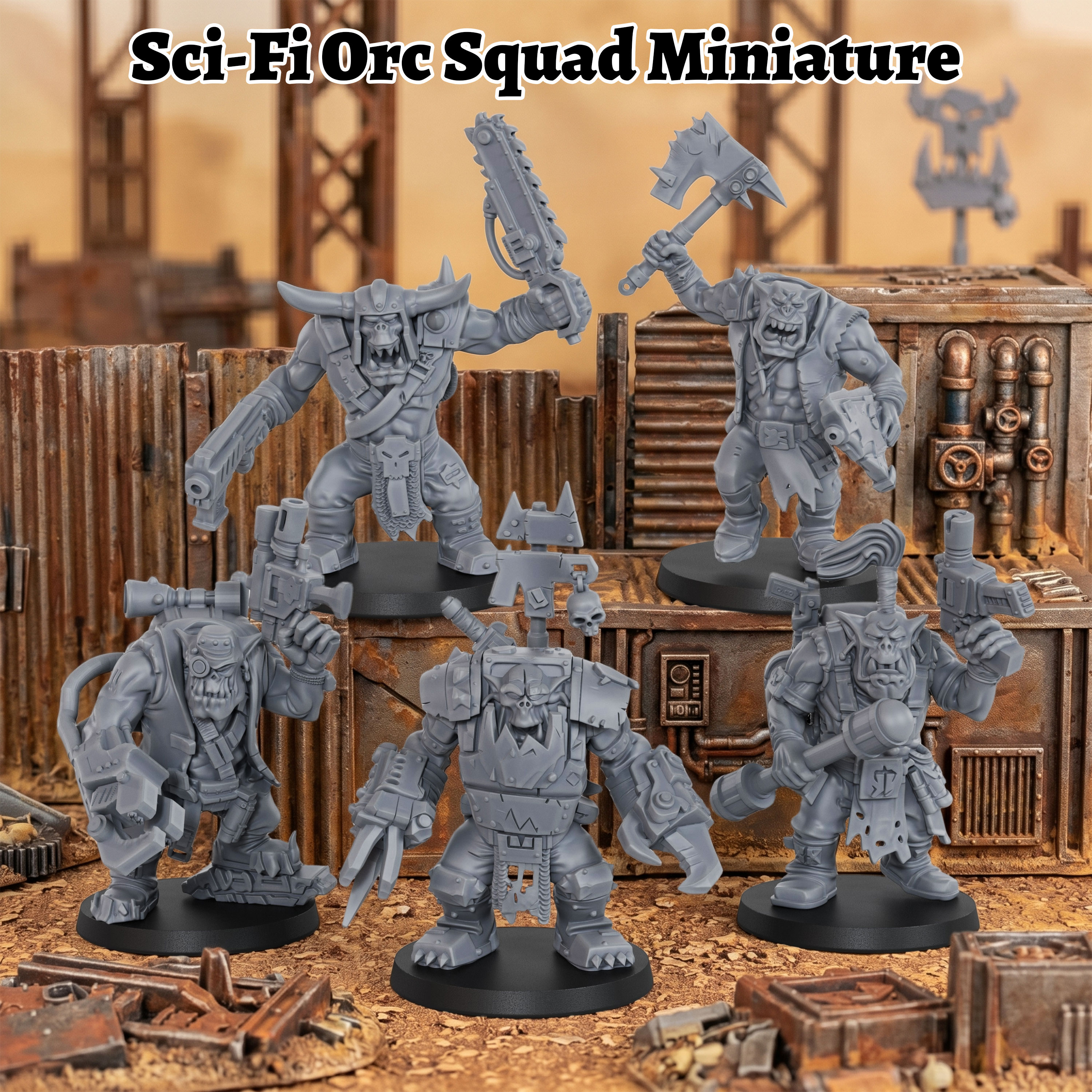 Sci-Fi Orc Squad Miniature Set - огляд і ціна Model Kit Fantasy