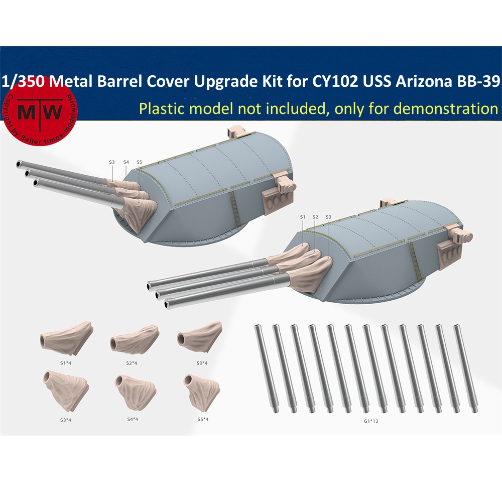 1/350 Scale Metal Barrel Cover - огляд і ціна Model Kit Uss Arizona