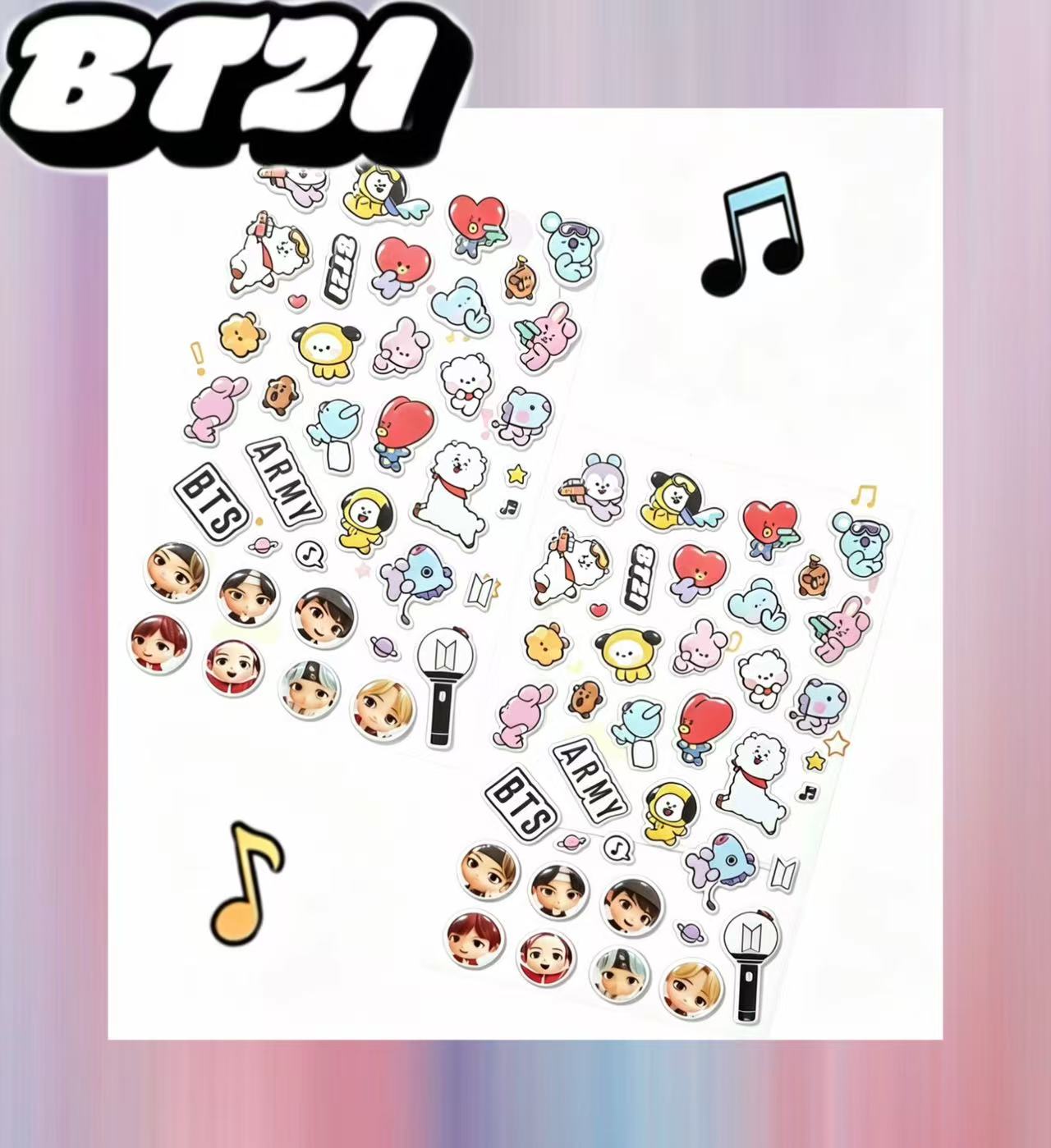 BT21 3D Bubble Stickers Cute C - огляд і ціна Model Kit Decals