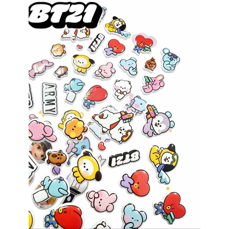 BT21 3D Bubble Stickers Cute C - огляд і ціна Model Kit Decals